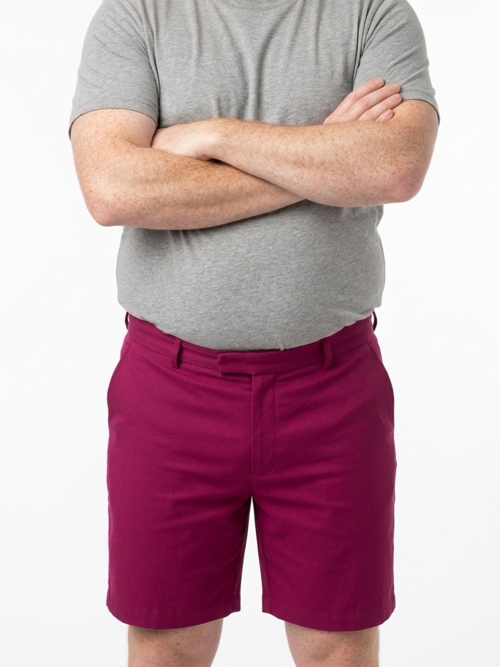 Greg Norman for Tasso Elba Men's Flat-Front Shorts in Magenta